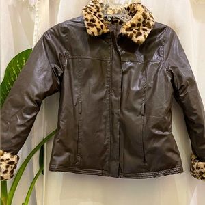 Girls Gasoline Faux Leather Jacket Size S